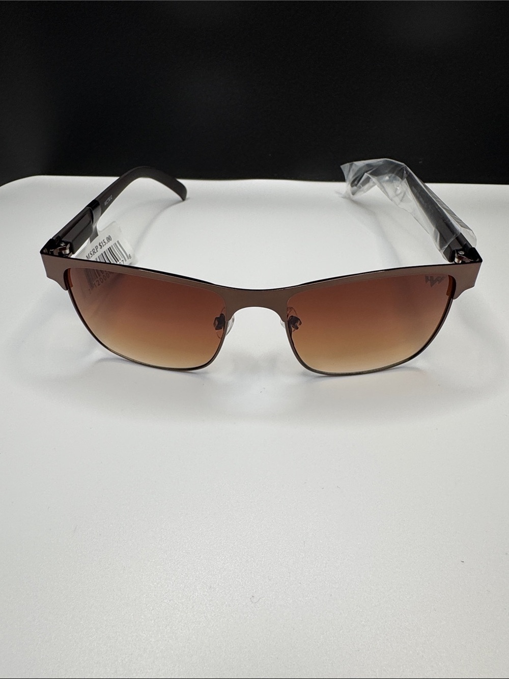 Men's Brown Gradient Rimless Sunglasses
